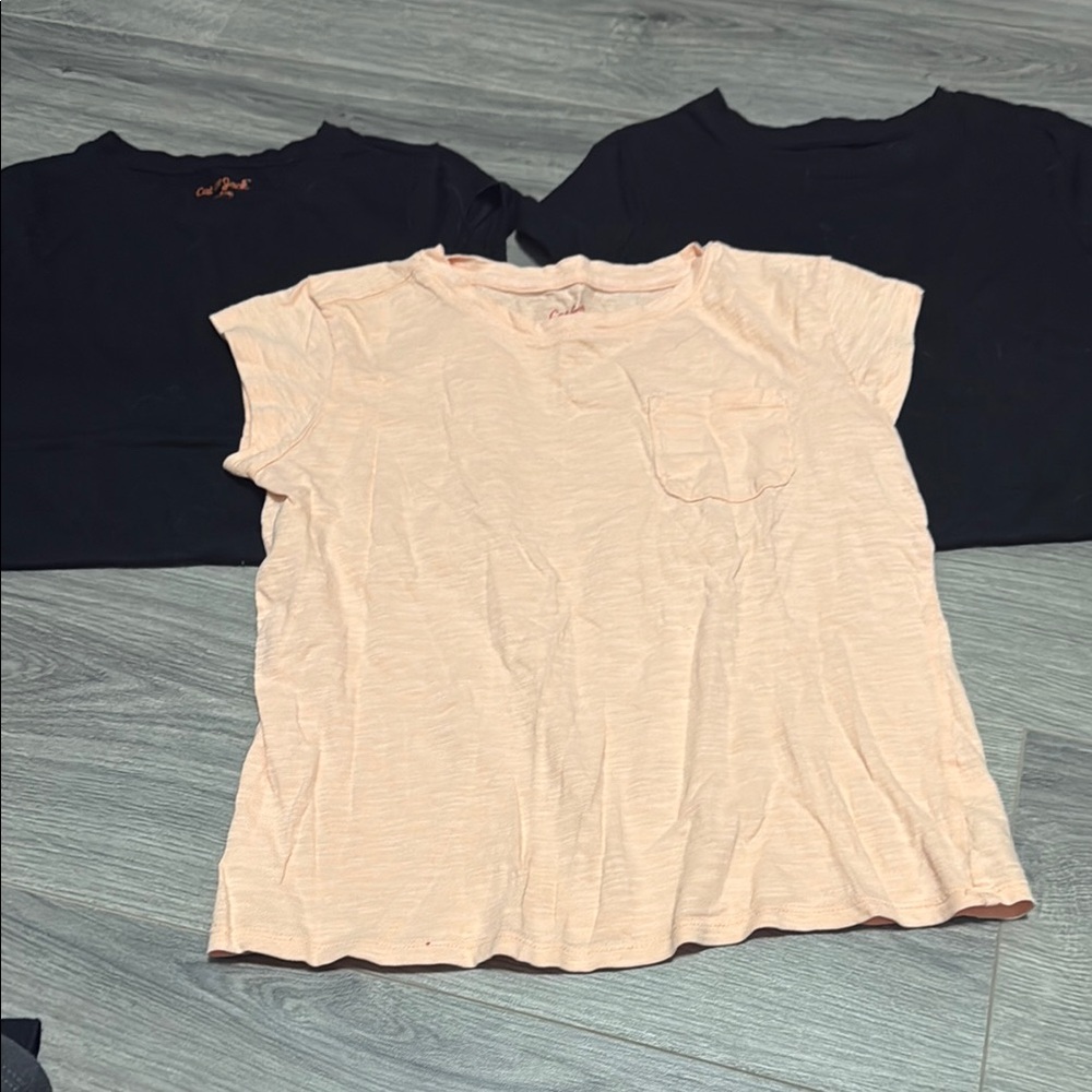 Cat & Jack Cream and Black Short Sleeve Tees**